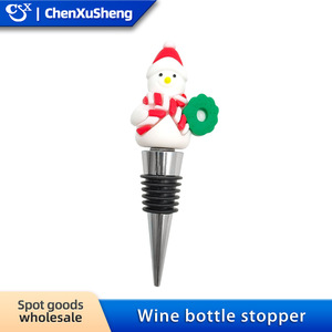 Green Ring Snowman <b>Wine</b> <b>Bottle</b> Stopper <b>Plastic</b> Christmas Decorative Stoppers For <b>Wine</b> Whiskey Champagne <b>Bottles</b> - Product Image 4