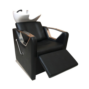 Fauteuil de coiffure Wss à assise large, personnalisable, beige, avec bac de lavage intégré, pour salon, à vendre - Product Image 3