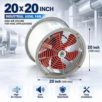 Ventilateur axial HVAC 20x20 pouces, ventilateur de ventilation industriel tubulaire 220V 380V pour les distributeurs en gros mondiaux