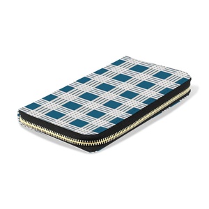 Blue Palaka Coin Purse Hawaiian Plaid Leather <b>Wallet</b> Hawaiian Card Holder Coin Purse Zipped <b>Wallet</b> with Credit Card Slots - Product Image 4