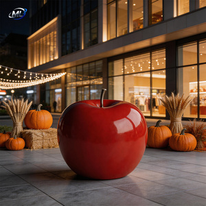 Custom Durable Fiberglass Red Apple Sculpture for Outdoor Art Decor Big Size FRP <b>Statue</b> for City Square - Product Image 2
