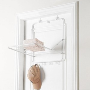 Porte-vêtements mural pliable blanc pour chambre et salon - Product Image 4