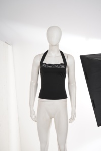 2026 New Women's Black Lace Halter Neck <b>Top</b> with Back Tie Slim Fit Sexy Summer Camisole for Party or Daily Wear - Product Image 6