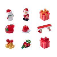 Ensemble de figurines miniatures de Noël en résine, décorations de bonhomme de neige et de Père Noël, petites décorations de scène de neige pour arbre, table, maison, cadeau de fête