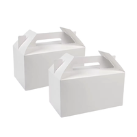 Handheld White Cardboard and Kraft Paperboard Cake Roll Packaging Box with Transparent Window for Bakery Dessert Packaging