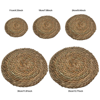 Sets de Table Tressés Chargeurs d'Assiettes en Rotin Napperons en Jonc de Mer Napperons Tressés Ronds Assiettes de Présentation en Rotin Sets de Table Ronds en Rotin
