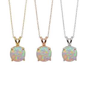 14K Gold Pink <b>Opal</b> <b>Necklace</b>, <b>Opal</b> Gold Pendant, Dainty <b>Necklace</b>, October Birthstone <b>Necklace</b>, Bridesmaid <b>Necklace</b>, Gift For Her - Product Image 3