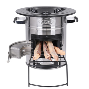 Estufa Portátil de Carbón de Acero Inoxidable para Cocinar al Aire Libre, <span class=keywords><strong>Cocina</strong></span> de Leña Tipo Cohete - Product Image 2