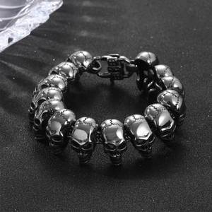 Skull Titanium Steel Bracelet <b>For</b> <b>Men</b> CE608 Fashion <b>Bangle</b> Jewelry Skeleton Design - Product Image 3