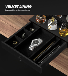 Estante Elevado <span class=keywords><strong>de</strong></span> 4 Niveles para Exhibición <span class=keywords><strong>de</strong></span> Perfumes con Cajón <span class=keywords><strong>de</strong></span> Almacenamiento, Organizador <span class=keywords><strong>de</strong></span> Perfumes y Exhibidores, Excelente Regalo para Hombre - Product Image 6