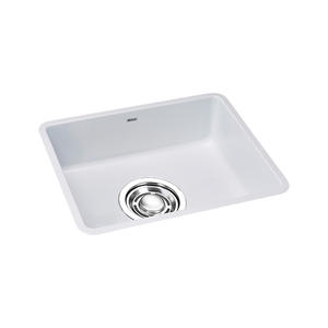 [BAEKJO] ÉVIER EN ÉMAIL 540 BLANC Contemporain, couleur émail, avec profil carré fait main et rembourrage insonorisant - Product Image 1