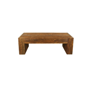 Table basse rustique en bois de pin massif Blast avec finition marron Meubles de maison Caractéristique décorative - Product Image 2