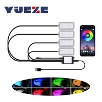 Lumières décoratives pour l'environnement automobile, lampes d'ambiance intérieures pour voiture avec contrôle par application, éclairage LED d'ambiance pour voiture, allume-cigare USB 5V, éclairage de pied