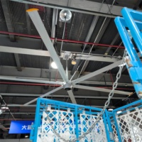 Ventilateur de plafond industriel HVLS, diamètre des pales de 24 pieds, 6 pales, alliage d'aluminium, moteur à engrenages, roulement, 220V/380V, garantie de 3 ans