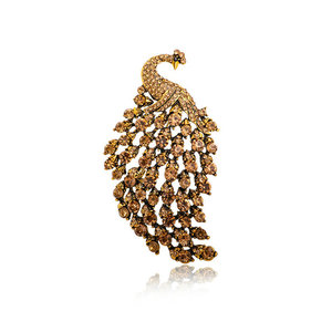 Qushine New Colorido Pavão Cristal Liga Grande Strass Broche para Casamento Presente Do Partido Das Mulheres - Product Image 2