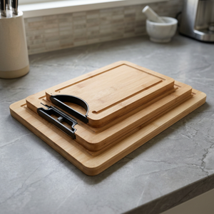 Juego de Tablas de Cortar de Bambú Rectangulares con Asa, Aptas para Lavavajillas, Paquete Combinado - Product Image 2