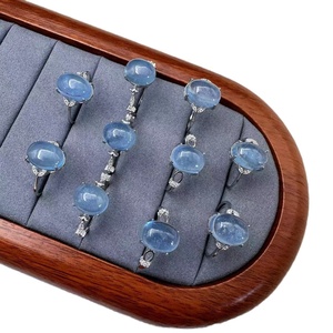 Ingrosso anello <span class=keywords><strong>acquamarina</strong></span> naturale alla moda S925 <span class=keywords><strong>gioielli</strong></span> in argento <span class=keywords><strong>con</strong></span> bocca dal vivo di fascia alta di cristallo progettato per le donne - Product Image 1
