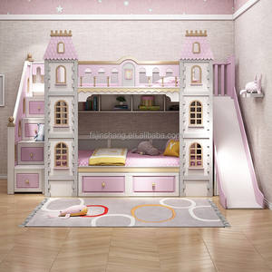 JS FURNITURE Nuovo Design Letto a Castello in Legno per Bambini con Scivolo Moderno e Scala a Forma di Elicottero per Uso in Scuola, Appartamento e Camera <span class=keywords><strong>da</strong></span> Letto - Product Image 1