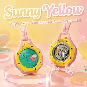 Montre en biocéramique en gros d'usine, avec 8 coloris rafraîchissants, mouvement mécanique, les engrenages tournent. - Product Image 5