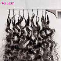 Extensions de cheveux humains bouclés pré-séparées sans nœuds pour tressage au crochet, extensions invisibles effet plume, cheveux bouclés birmans, nœuds miracle