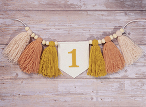 Pafu 1er cumpleaños foto Prop silla alta Banner personalizado hilo borla guirnalda 1 fiesta decoración, pastel Smash trona Banner - Product Image 2