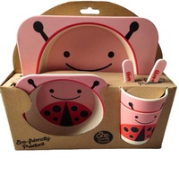 Ensembles de vaisselle pour enfants en mélamine de bambou imprimé de beaux animaux singe