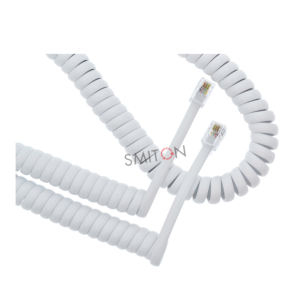 Ressort hélicoïdal OEM 1m 2m 3m RJ9 4P4C RJ11 noir blanc spirale plat Cat3 câble téléphonique <span class=keywords><strong>ADSL</strong></span> - Product Image 4