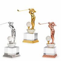Trophée de golf personnalisé en cristal étincelant de forme irrégulière, sculpté à la main, avec logo personnalisé pour événement sportif, souvenir