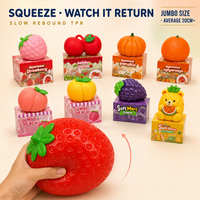 Southpeak Toy Jumbo Fruit Squishy 9 Stijlen Langzaam Terugverende Zachte TPR 20cm Aardbei Perzik Pompoen Sinaasappel Druiven Beer MOQ60 OEM WS