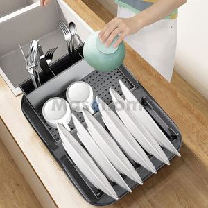 Multifunctional <b>Kitchen</b> Folding Draining Dish Fork <b>Storage</b> Sink <b>Rack</b> Drying Dish Drying <b>Rack</b> With Dish Mat - Product Image 6