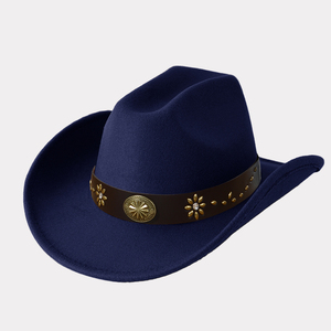 Sombreros Fedora de <span class=keywords><strong>Jazz</strong></span> al por Mayor con Banda de Cuero, Color Sólido, Fieltro de Lana Pura, Ajustables, Unisex, para las Cuatro Estaciones, Estilo Casual Occidental para Exteriores - Product Image 5