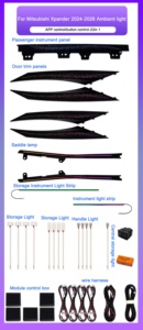 ไฟตกแต่ง<span class=keywords><strong>ภายใน</strong></span>รถยนต์ SJC 64 สี สไตล์กาแล็กซี่ สำหรับรถยนต์มิตซูบิชิ เอ็กซ์แพนเดอร์ ปี 2024-2026 ชุดไฟสร้างบรรยากาศ<span class=keywords><strong>ภายใน</strong></span>รถยนต์ อุปกรณ์ตกแต่งรถยนต์ - Product Image 6
