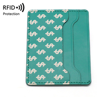 Dompet Kartu Nama Bisnis Kulit PU Desain Pola Logo Sendiri Premium Anti RFID Minimalis untuk Pria Wanita