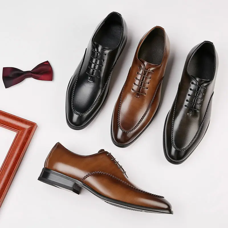 New Business Leather Shoes Men's Vintage Fashion Youth Office Shoes High Quality Men's Shoes Zapatos de cuero