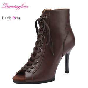 Chaussures de danse latine jazz sexy à plateforme de 9 cm, lacets, talons hauts, <span class=keywords><strong>bottines</strong></span> à cheville, semelles souples, été, femme - Product Image 5