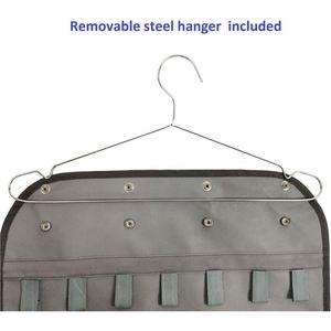 Porte-bijoux suspendu à fermeture éclair de grande capacité avec 80 poches, sac de rangement transparent pour économiser de l'espace, pour l'affichage des accessoires de bijouterie - Product Image 4