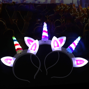 Nouveau bandeau <span class=keywords><strong>licorne</strong></span> LED RGB éco-responsable pour enfants et adultes, idéal pour les concerts, les fêtes et Halloween - Product Image 1