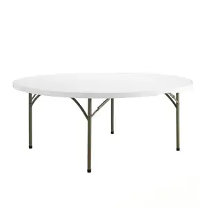 6ft 흰색 플라스틱 접이식 라운드 테이블 도매