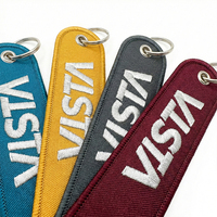 Porte-clés brodé personnalisé avec logo pour avion, en tissu, avec l'inscription 'Remove Before Flight', logo tissé, jet tag anime personnalisé, vente en gros