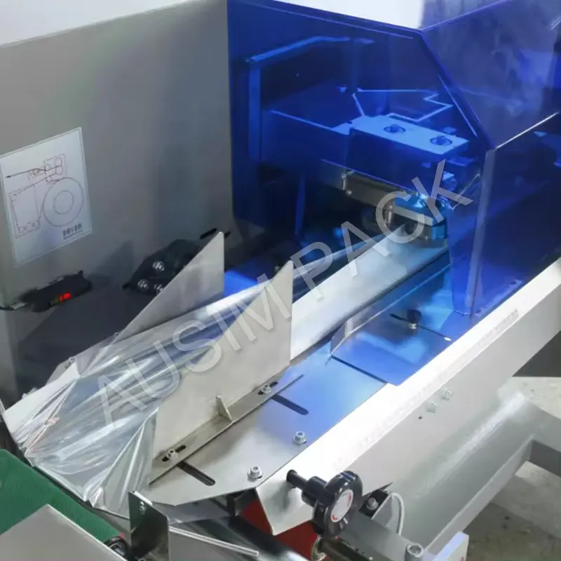 Mesin Pembungkus Aliran Pembungkus Horizontal Sepenuhnya Otomatis Mesin Pembungkus Es Krim Loli Es Loli