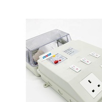 Boîtier de distribution électrique compact et unité d'éclairage SPDU avec protection RCBO IP54, double prise 16A, montage mural