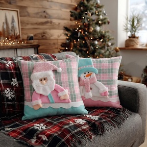 Décorations de Noël écologiques Poupées et jouets en forme de Bonhomme de neige, Renne, Élan, Grand-mère de Noël, avec vêtements roses et bleus, pour vitrine et décoration intérieure - Product Image 5