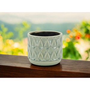 HMS 7 \ "vaso da fiori ecologico in ceramica geometrica smaltata per interni/esterni - Product Image 1