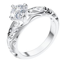 RFGLZJ063 Kreuzförmiger Vier-Finger-Mechanischer Krallen-Ring mit Gravur, 18K Gold, DEF VVS Qualität, Labor-Gezüchteter Diamant-Ehering