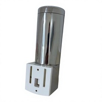 Distributeur de savon mural sans contact en ABS avec couvercle en acier inoxydable, finition chromée, design moderne, pour hôtels, 300 ml, prix usine