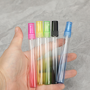 Cosmétiques vides, flacon de parfum atomisateur en verre coloré de 5 ml et 10 ml, rechargeable, petit flacon de parfum rond - Product Image 1