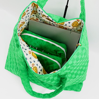 Sac de plage à bandoulière en tissu éponge doux rayé pour femme, grande capacité, avec logo personnalisé