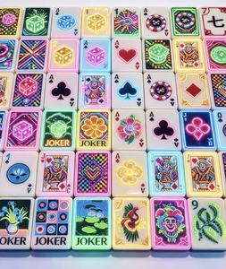 Colorful Custom Japanese American Chinese Mahjong Tiles Acrylic Mahjong Game Set for <b>Entertainment</b> - Product Image 5