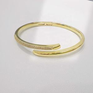 Precio de fábrica, plata 925, brazalete ajustable de diseño en plata de ley, joyería fina, circonita gruesa, unisex, pulseras de moda para mujer - Product Image 4