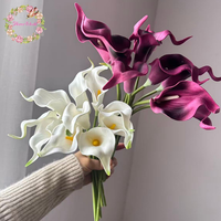 Hochwertige Künstliche Calla-Lilie 34cm Lang Perfekt für Muttertag Weihnachten Weiße Hochzeit Party oder Heimdekoration